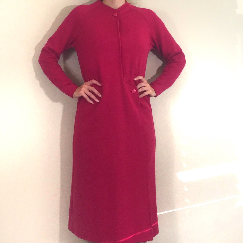 Vintage Leslie Fay Dark Pink Dress Me…